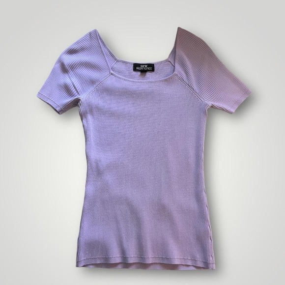 SPRING lilac square neck t-shirt - Picture 3 of 4